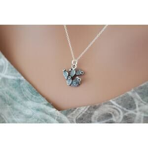 Sterling Silver Prickly Pear Cactus Charm Necklace